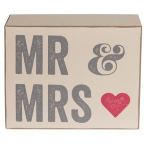 Dekorační kostka Mr & Mrs