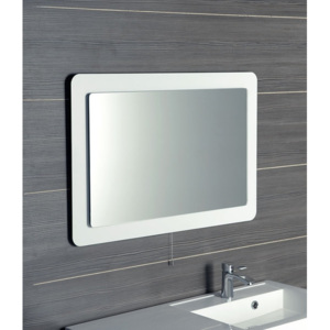 SAPHO - LORDE zrcadlo s přesahem s LED osvětlením 900x600mm, bílá (NL602)