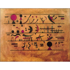 Obraz, Reprodukce - Righe di segni - Řádky znaků, Vasilij Kandinsky, (80 x 60 cm)