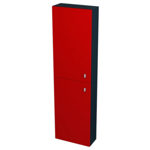 SAPHO - AILA skříňka vysoká 40x140x18cm, levá, červená/černá (55677)