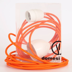 Textilní kabel s objímkou - 3 m (oranžová)