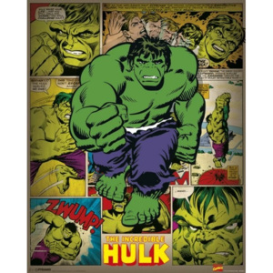 Plakát, Obraz - MARVEL COMICS – incredible hulk retro, (40 x 50 cm)