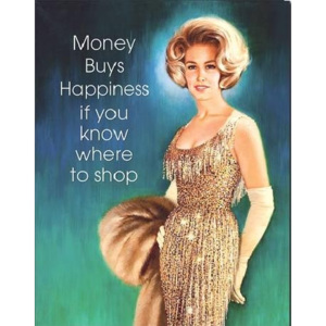 Plechová cedule Money Buys Happiness, (31,5 x 40 cm)