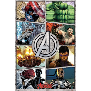 Plakát, Obraz - Avengers - Comic Panels, (61 x 91,5 cm)