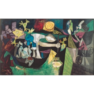 Obraz, Reprodukce - Noční rybolov v Antibes, 1939, Picasso Pablo, (80 x 60 cm)