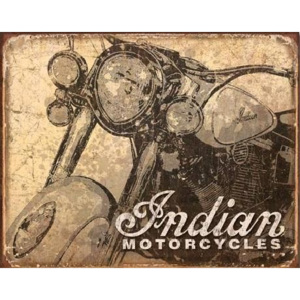Plechová cedule INDIAN - antiqued, (41 x 32 cm)