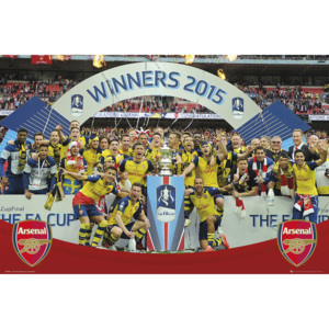 Plakát, Obraz - Arsenal FC - FA Cup Winners 14-15, (91,5 x 61 cm)