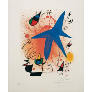 Obraz, Reprodukce - Modrá hvězda, 1972, Joan Miró, (60 x 80 cm)