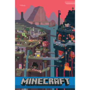 Plakát, Obraz - Minecraft - world, (61 x 91,5 cm)