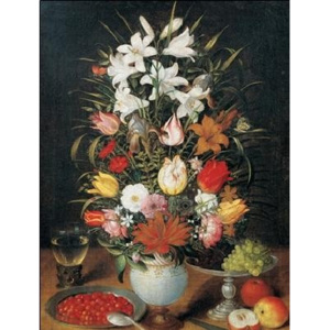 Obraz, Reprodukce - Jan Brueghel mladší - Váza květin s ornamenty, Jan Brueghel, (60 x 80 cm)