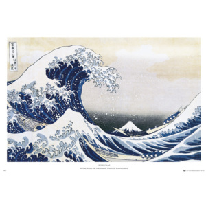 Plakát, Obraz - Katsushika Hokusai- velká vlna u pobřeží kanagawy, (91,5 x 61 cm)