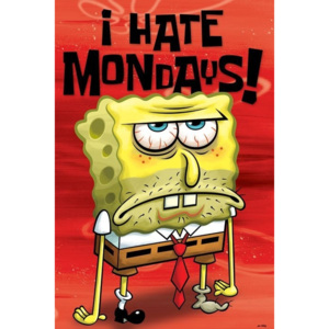 Plakát, Obraz - SPONGEBOB - i hate mondays, (61 x 91,5 cm)