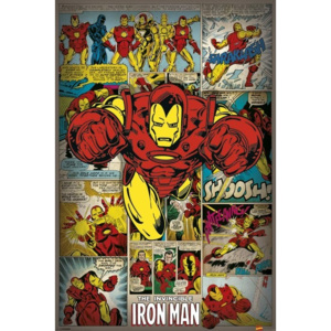 Plakát, Obraz - MARVEL COMICS - iron man retro, (61 x 91,5 cm)