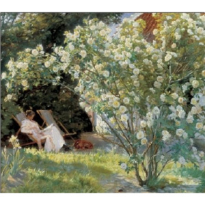 Obraz, Reprodukce - Marie v zahradě (Růže), Peder Severin Kroyer, (70 x 50 cm)