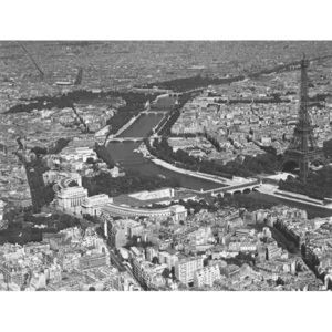 Obraz, Reprodukce - Paříž - Letecký pohled na vybranou část, 1956, CHARLES ROTKIN, (80 x 60 cm)