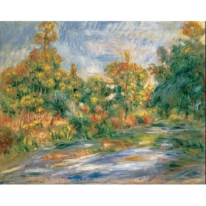 Obraz, Reprodukce - Krajina s řekou, 1917, Pierre-Auguste Renoir, (80 x 60 cm)