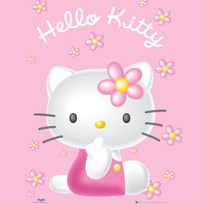 Plakát, Obraz - Hello Kitty - Pink, (40 x 50 cm)
