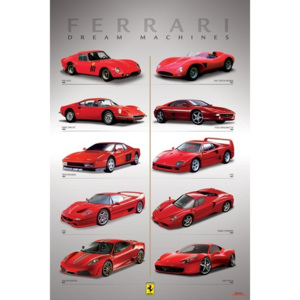 Plakát, Obraz - Ferrari - vysněné stroje, (61 x 91,5 cm)