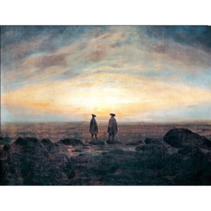 Obraz, Reprodukce - Dva muži na břehu pozorující svítání, 1817, Caspar David Friedrich, (80 x 60 cm)
