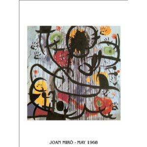 Obraz, Reprodukce - Květen 1968, Joan Miró, (24 x 30 cm)