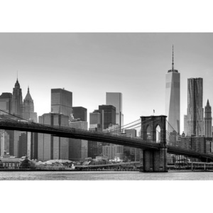 Fototapeta, Tapeta New York - Brooklyn Bridge (B&W), (366 x 254 cm)