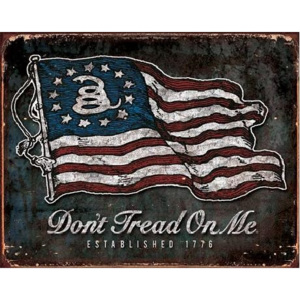 Plechová cedule Don't Tread On Me - Vintage Flag, (40 x 31,5 cm)