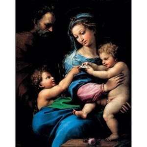 Obraz, Reprodukce - Rafael Santi - Madona s růží - Madonna della rosa, 1520, Raffaello, (50 x 70 cm)