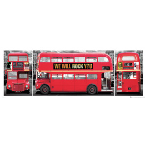 Posters Plakát, Obraz - Londýn - bus triptych, (91 x 30 cm)