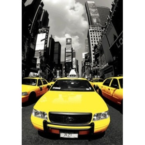 New York - yellow cabs 3D Plakát, 3D Obraz, (30 x 42 cm)