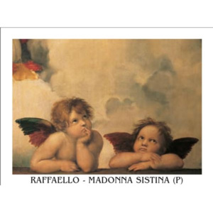 Obraz, Reprodukce - Rafael Santi - Sixtinská madona, detail - Andělé, 1512, Raffaello, (50 x 40 cm)