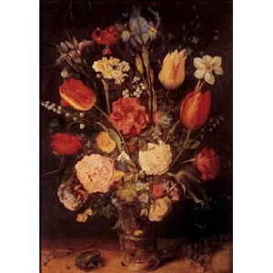 Obraz, Reprodukce - Jan Brueghel mladší - Váza s květinami, Jan Brueghel, (60 x 80 cm)