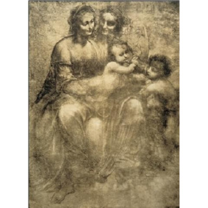 Obraz, Reprodukce - Svatá Anna s Pannou Marií, Kristem a Janem Křtitelem, Leonardo Da Vinci, (35 x 50 cm)