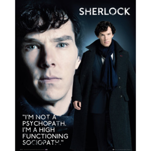 Plakát, Obraz - Sherlock - Sociopath, (40 x 50 cm)