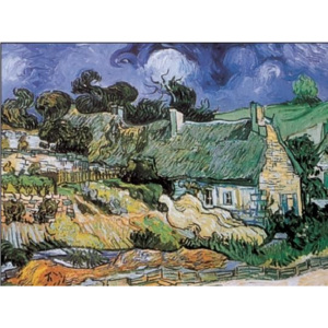 Obraz, Reprodukce - Chaty, domy s doškovými střechami, Auvers-sur-Oise, Vincent van Gogh, (80 x 60 cm)