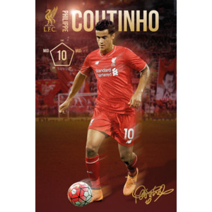 Plakát, Obraz - Liverpool FC - Coutinho 15/16, (61 x 91,5 cm)