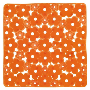 AQUALINE - MARGHERITA podložka do sprchového koutu 51,5x51,5cm s protiskluzem, PVC,oranžová (975151P4)