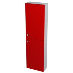 SAPHO - AILA skříňka vysoká 40x140x18cm, pravá, červená/stříbrná (55625)