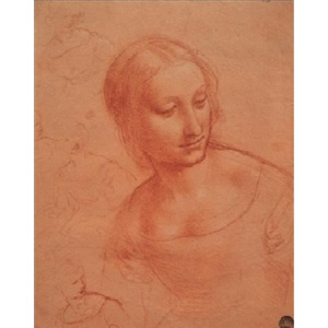 Obraz, Reprodukce - Portrét mladé ženy - Busto di giovane donna, Leonardo Da Vinci, (35 x 50 cm)