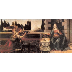 Obraz, Reprodukce - Zvěstování Panny Marie, Leonardo Da Vinci, (50 x 25 cm)