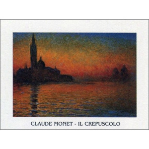 Obraz, Reprodukce - San Giorgio Maggiore za soumraku - Západ slunce v Benátkách (Stmívání v Benátkách), Claude Monet, (30 x 24 cm)