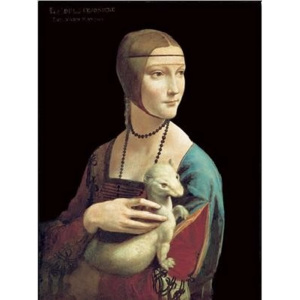 Obraz, Reprodukce - Dáma s hranostajem, Leonardo Da Vinci, (24 x 30 cm)