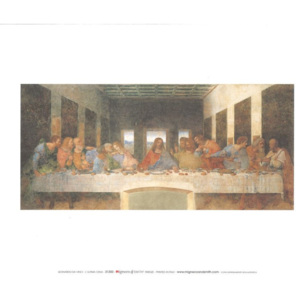 Obraz, Reprodukce - Poslední večeře, Leonardo Da Vinci, (30 x 24 cm)