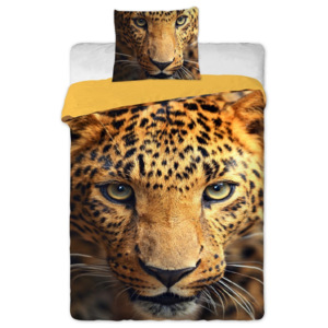 Jerry Fabrics Povlečení Leopard 2015 bavlna 140/200, 70/90 cm