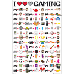 Plakát, Obraz - I love gaming, (61 x 91,5 cm)