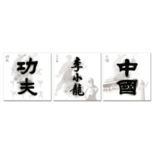Obraz na zeď - Čínské znaky - Kung Fu, Bruce Lee, Čína, (180 x 60 cm)