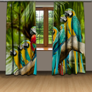 Papoušci (140 x 250 cm) - 3D závěs