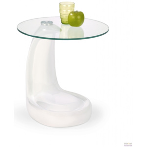 Konferenční stolek Famm Ester, sklo/mdf bílá lakovaná
