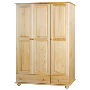 Dřevěná šatní skříň z borovice MD SKŘÍŃ 06, š. 120 cm