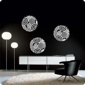 Spirálová 3D koule (50 x 50 cm) - Samolepka na stěnu