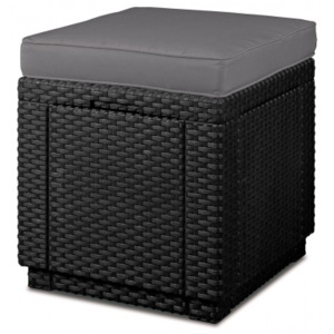 Cube - Taburet s úložným prostorem (černá, šedá)